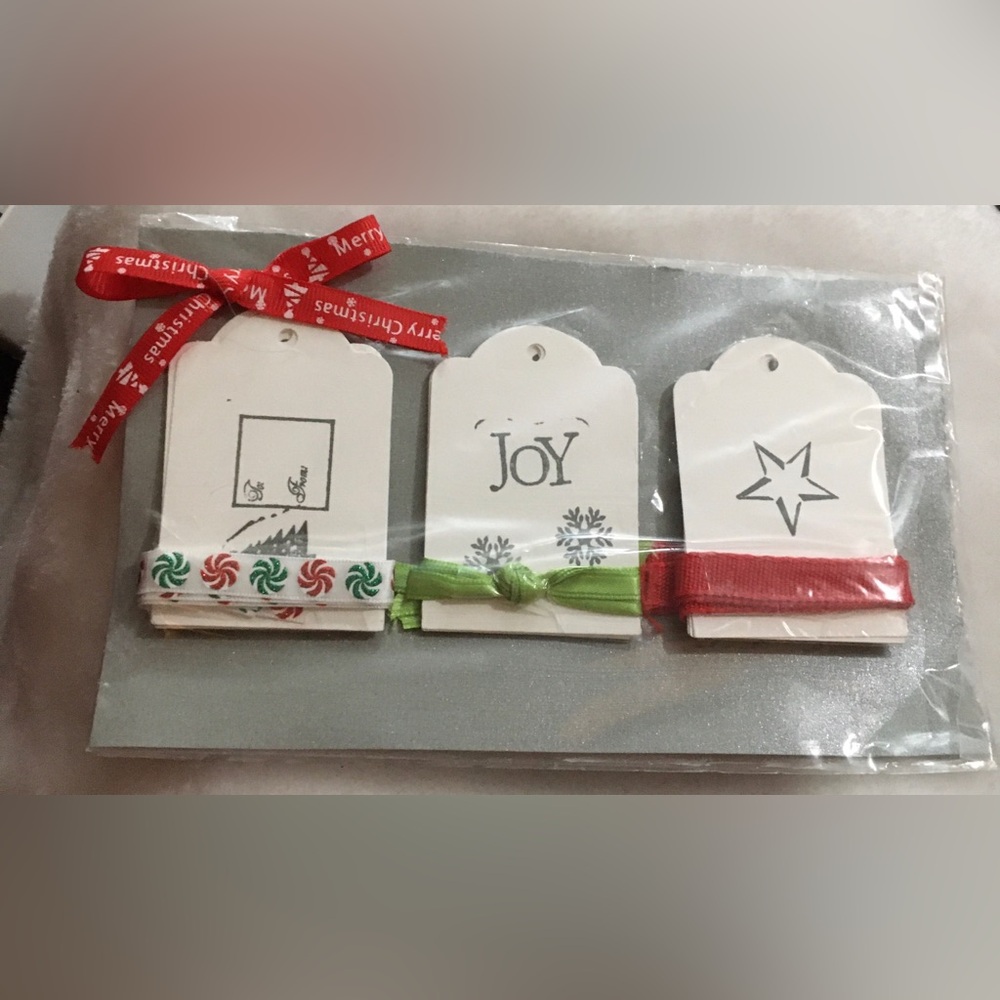Joy Gift Tags with Ribbons